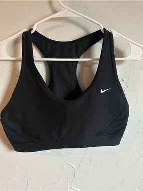 Nike Black Racerback Dri-FIT Sports Bra with White Swoosh